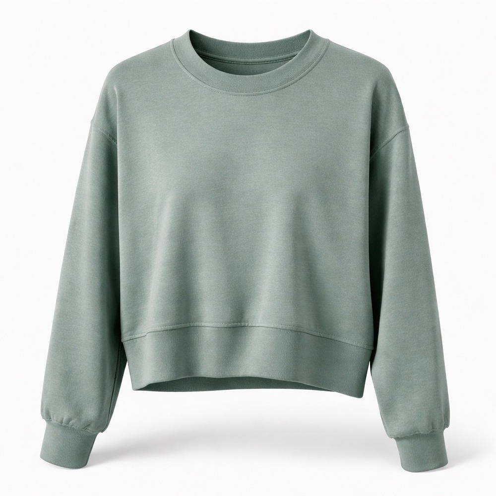 Lululemon Softstreme Perfectly Oversized Cropped Crew Medium Forest - Size 2